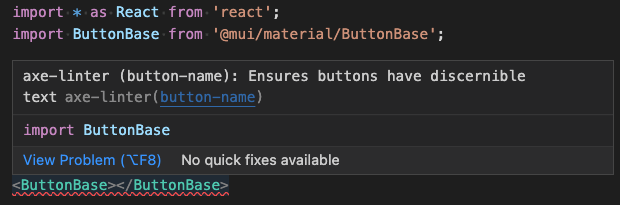 button-name issue on an MUI ButtonBase component